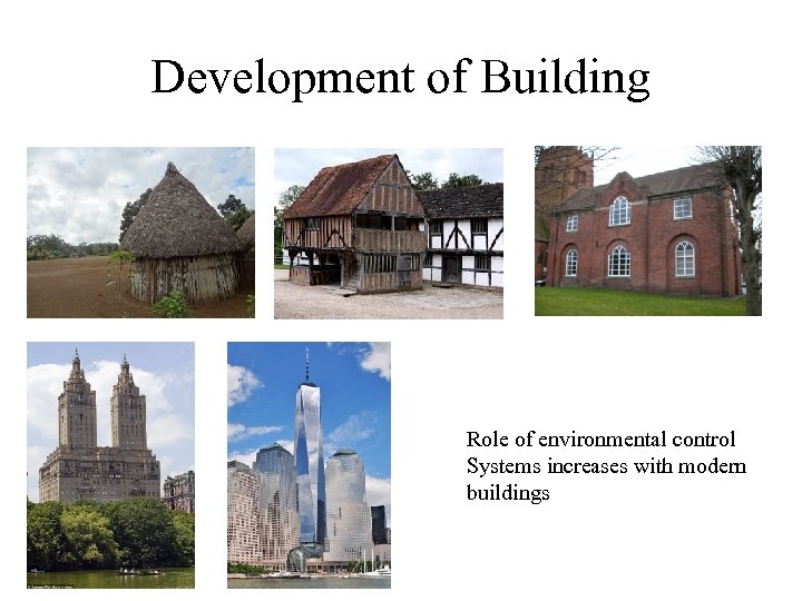 Development of Building Role of environmental control Systems increases with modern buildings 
