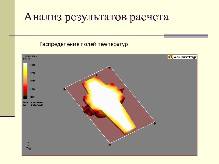 Анализ результатов расчета Распределение полей температур 