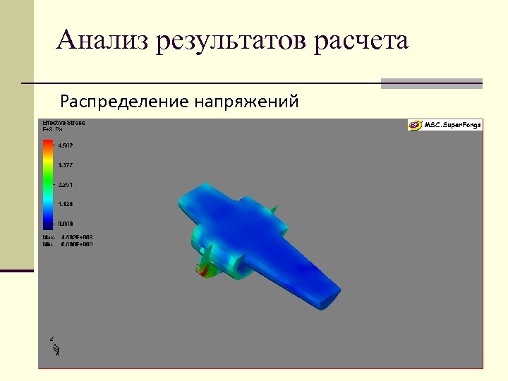 Анализ результатов расчета Распределение напряжений 