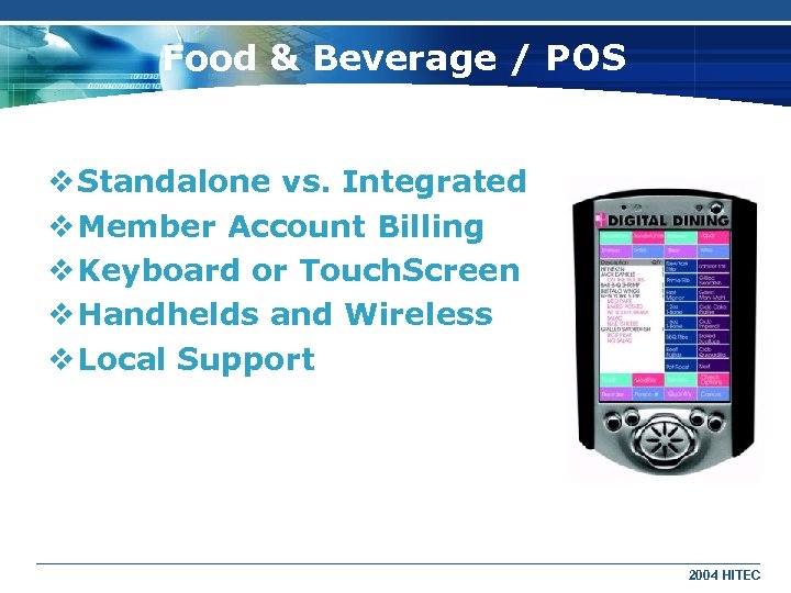 Food & Beverage / POS v Standalone vs. Integrated v Member Account Billing v