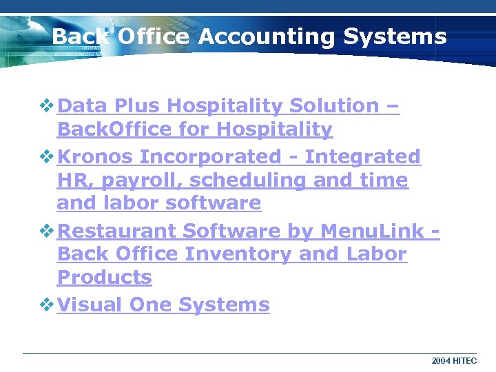 Back Office Accounting Systems v Data Plus Hospitality Solution – Back. Office for Hospitality