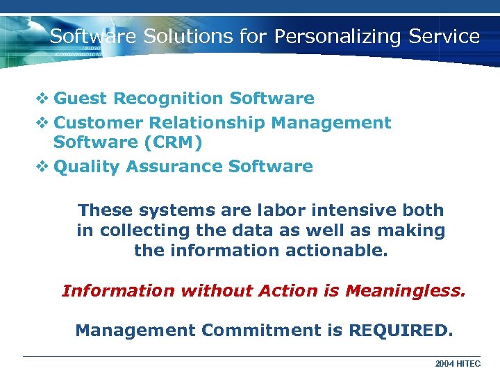 Software Solutions for Personalizing Service v Guest Recognition Software v Customer Relationship Management Software