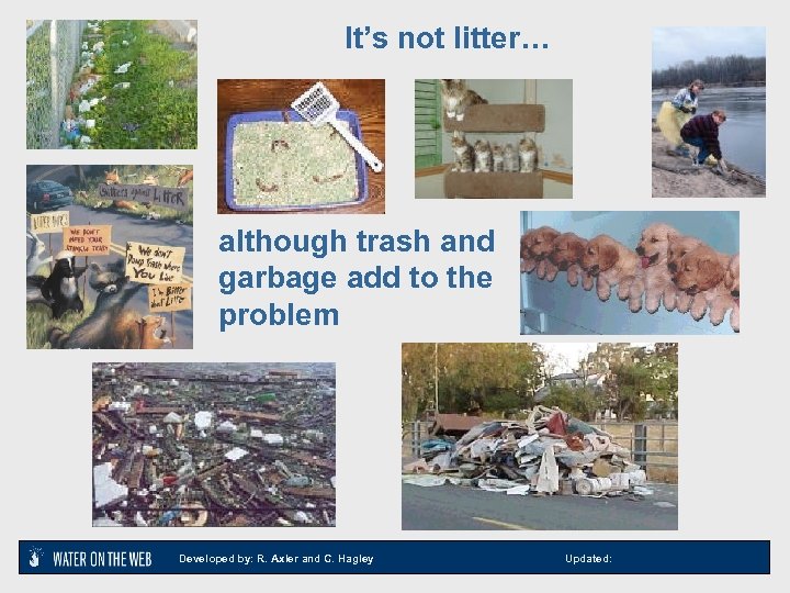 It’s not litter… although trash and garbage add to the problem Developed by: R.