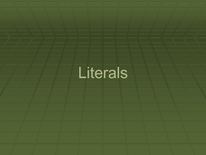 Literals 