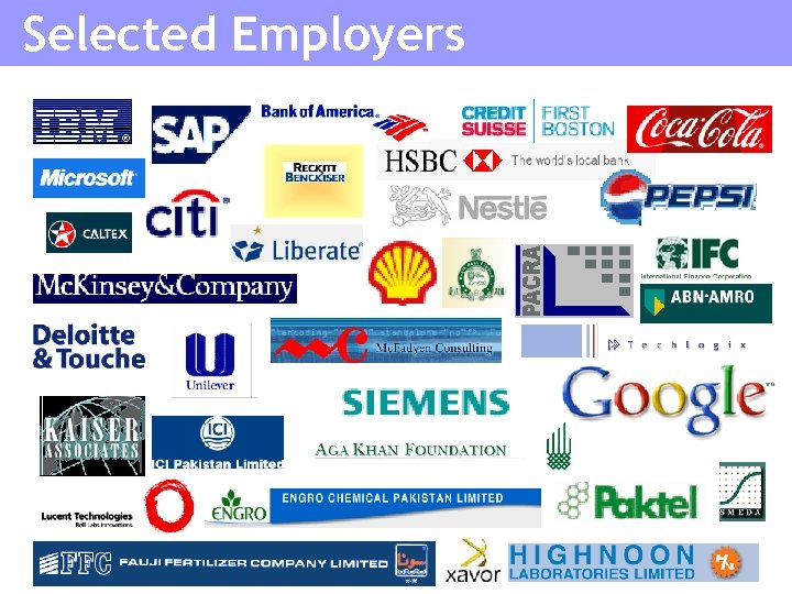 Selected Employers 