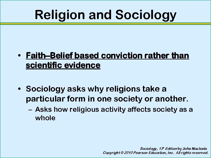 Religion Sociology 13 H Edition By John Macionis - 