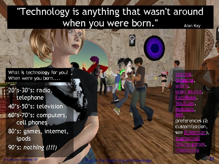 "Technology is anything that wasn't around when you were born. " Alan Kay What
