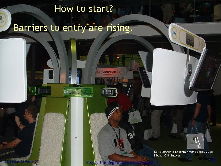 How to start? Barriers to entry are rising. E 3: Electronic Entertainment Expo, 2005