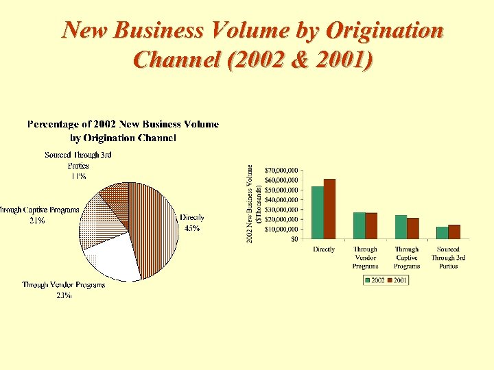 New Business Volume by Origination Channel (2002 & 2001) 