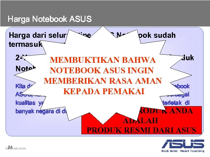 Harga Notebook ASUS Harga dari seluruh tipe ASUS Notebook sudah termasuk dengan : 2