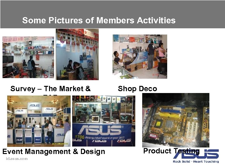 Some Pictures of Members Activities Survey – The Market & FAB Event Management &