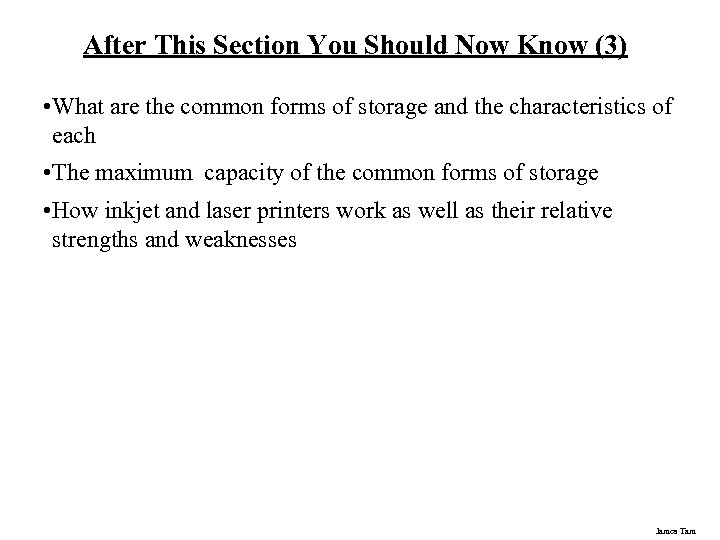 After This Section You Should Now Know (3) • What are the common forms