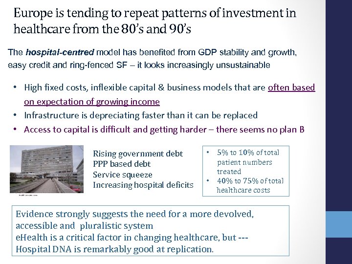 Europe is tending to repeat patterns of investment in healthcare from the 80’s and