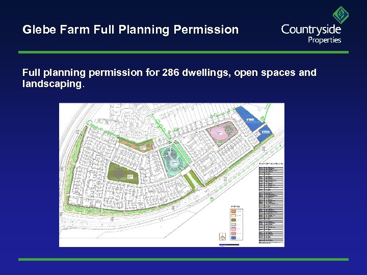 Glebe Farm Full Planning Permission Full planning permission for 286 dwellings, open spaces and