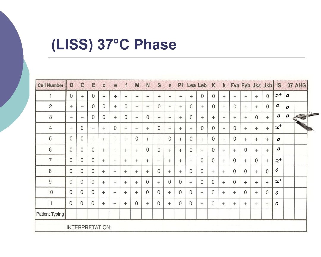 (LISS) 37°C Phase 2+ 0 0 0 2+ 0 0 