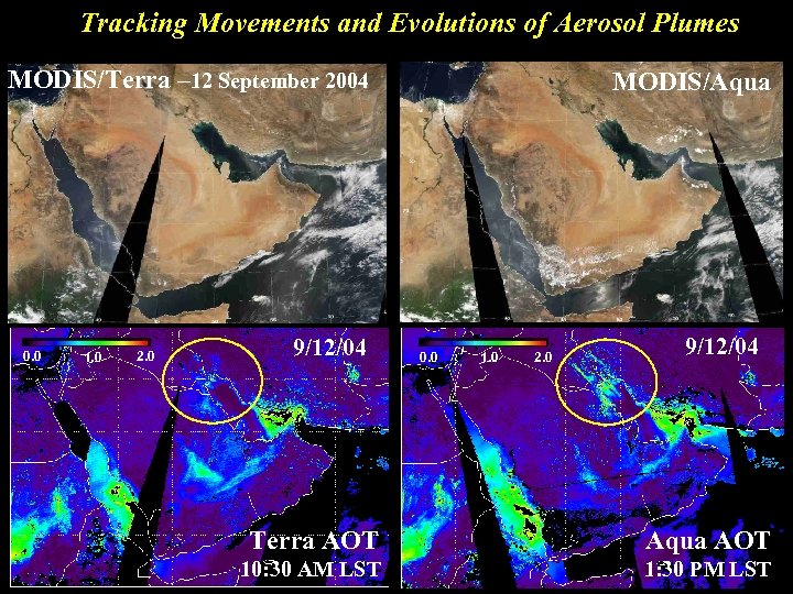 Tracking Movements and Evolutions of Aerosol Plumes MODIS/Terra – 12 September 2004 0. 0
