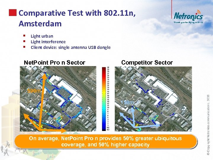 Comparative Test with 802. 11 n, Amsterdam § § § Light urban Light interference