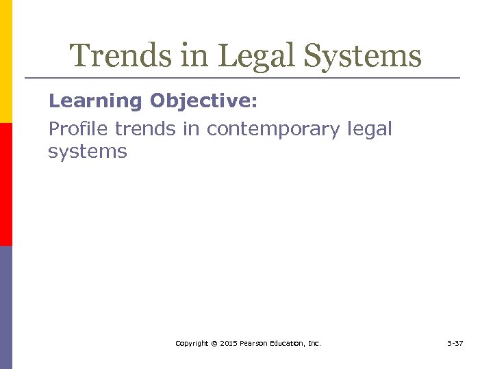 Trends in Legal Systems Learning Objective: Profile trends in contemporary legal systems Copyright ©