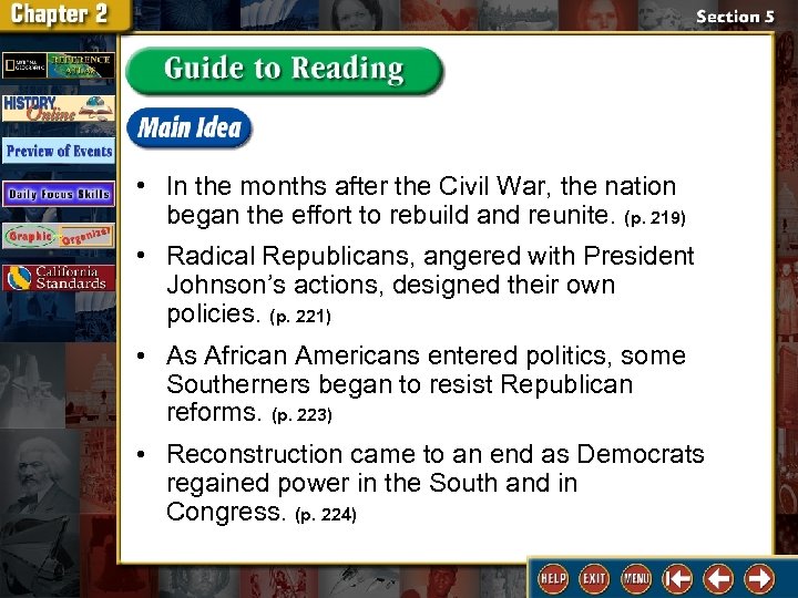  • In the months after the Civil War, the nation began the effort