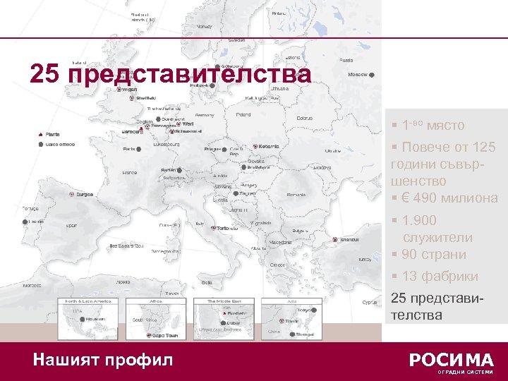 25 представителства 13 plants § 1 -во място § Повече от 125 години съвършенство