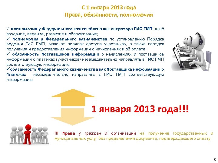 С 1 января 2013 года Права, обязанности, полномочия ü полномочия у Федерального казначейства как