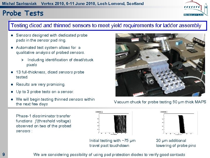 Michal Szelezniak Vertex 2010, 6 -11 June 2010, Loch Lomond, Scotland Probe Tests Testing