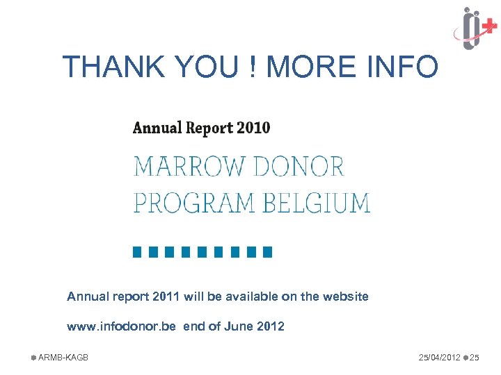 THANK YOU ! MORE INFO Annual report 2011 will be available on the website