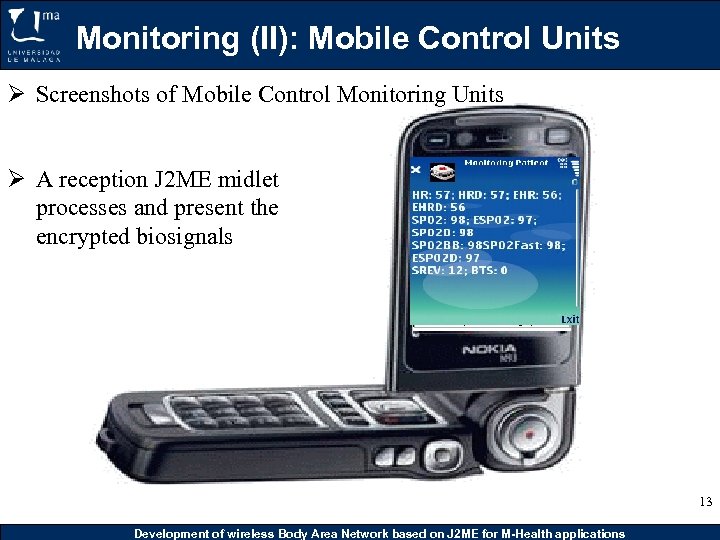 Monitoring (II): Mobile Control Units Ø Screenshots of Mobile Control Monitoring Units Ø A