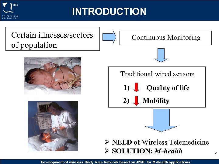 INTRODUCTION Certain illnesses/sectors of population Continuous Monitoring Traditional wired sensors 1) 2) Quality of
