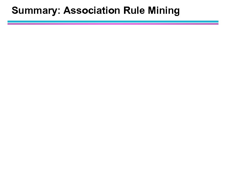 Summary: Association Rule Mining 