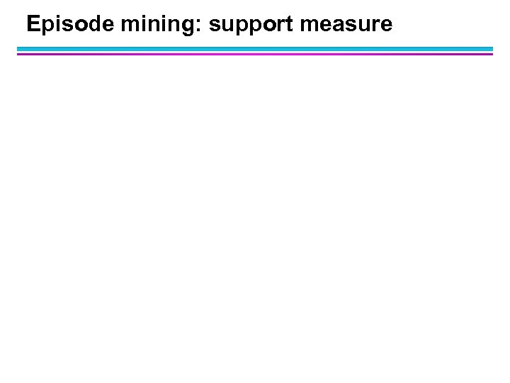 Episode mining: support measure 