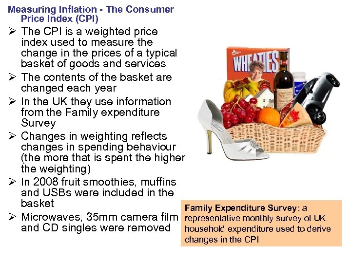 Measuring Inflation - The Consumer Price Index (CPI) Ø The CPI is a weighted