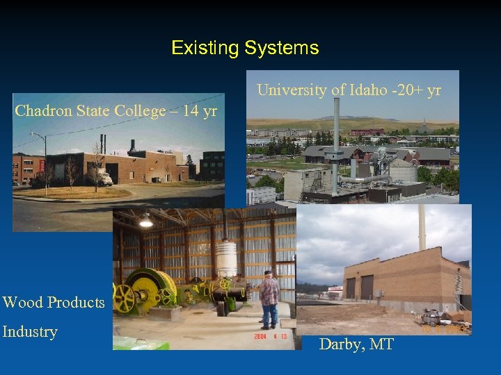 Existing Systems University of Idaho -20+ yr Chadron State College – 14 yr Wood
