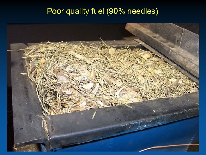 Poor quality fuel (90% needles) 