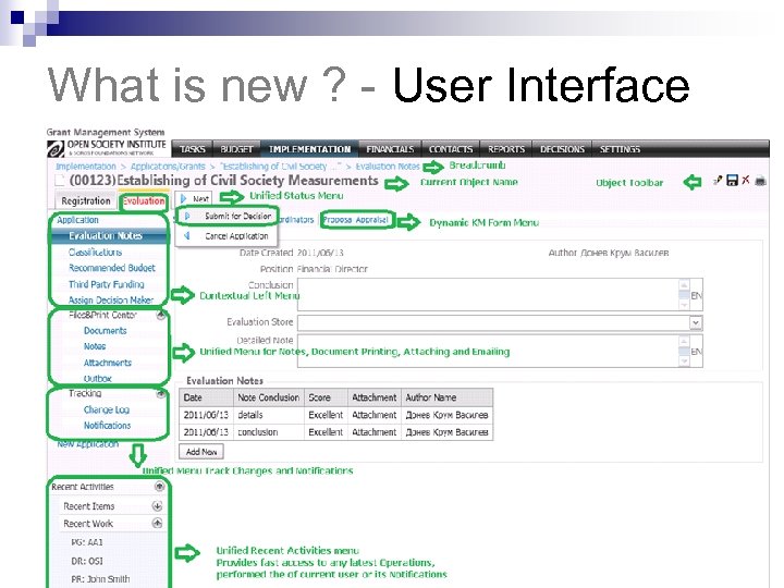 What is new ? - User Interface 