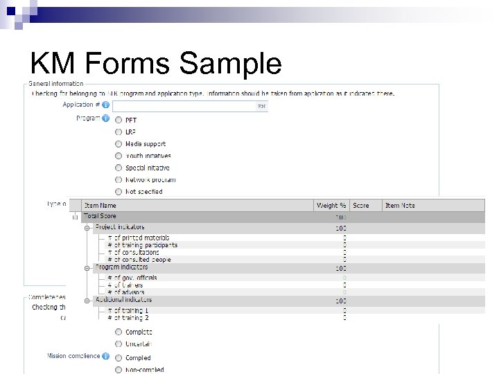KM Forms Sample 