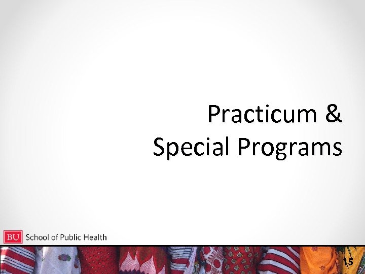 Practicum & Special Programs 15 