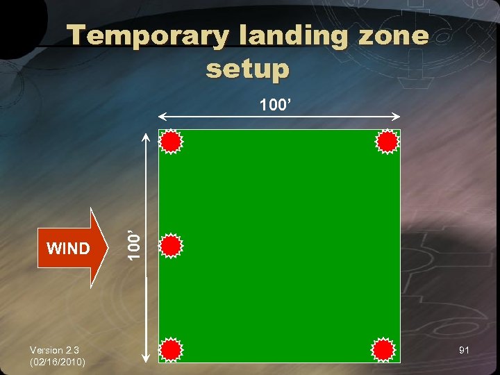 Temporary landing zone setup WIND Version 2. 3 (02/16/2010) 100’ NEMSPA 91 