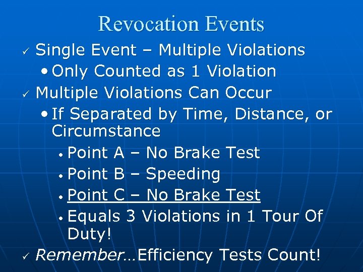 Revocation Events ü ü ü Single Event – Multiple Violations • Only Counted as