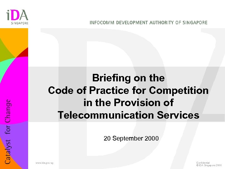 Briefing on the Code of Practice for Competition in the Provision of Telecommunication Services