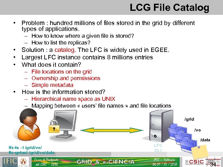 LCG File Catalog • Problem : hundred millions of files stored in the grid