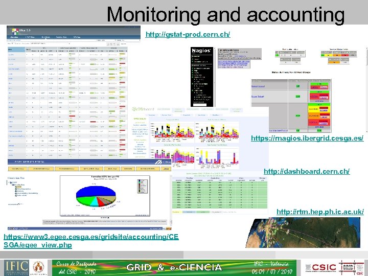 Monitoring and accounting http: //gstat-prod. cern. ch/ https: //rnagios. ibergrid. cesga. es/ http: //dashboard.