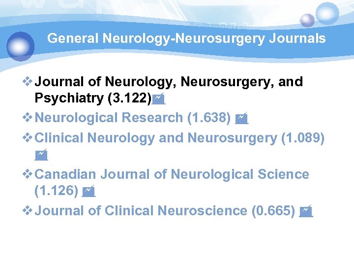General Neurology-Neurosurgery Journals v Journal of Neurology, Neurosurgery, and Psychiatry (3. 122) v Neurological