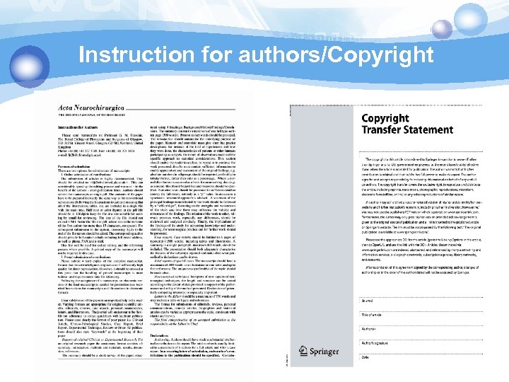 Instruction for authors/Copyright 