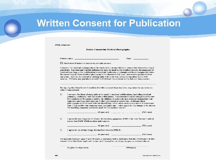 Written Consent for Publication 