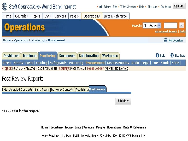 Accessing the PPR system: 