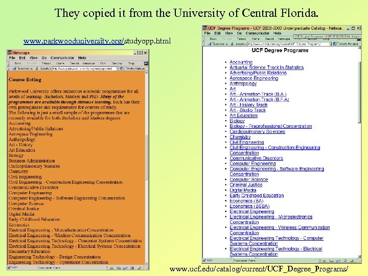They copied it from the University of Central Florida. www. parkwooduniversity. org/studyopp. html www.