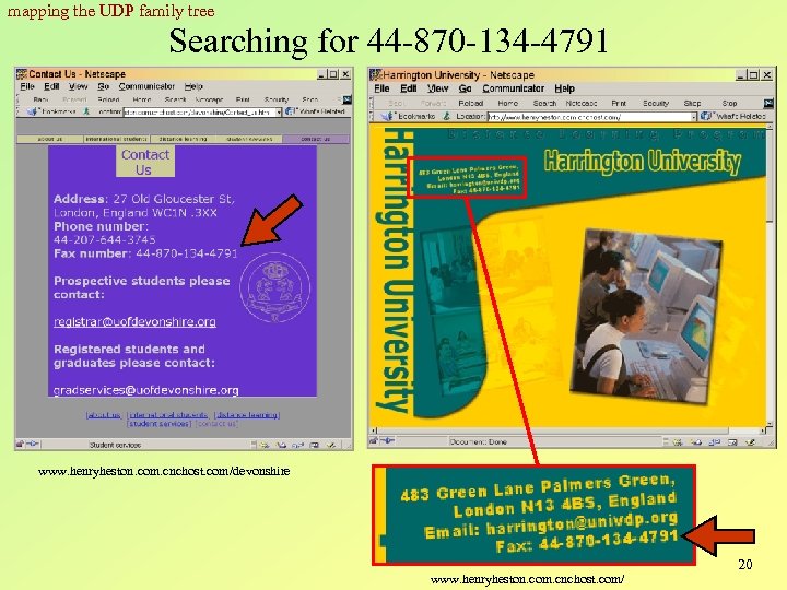 mapping the UDP family tree Searching for 44 -870 -134 -4791 www. henryheston. com.