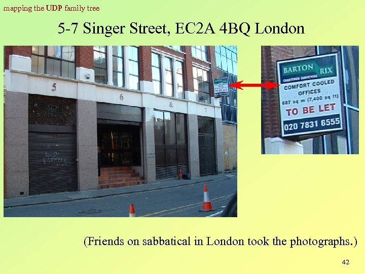 mapping the UDP family tree 5 -7 Singer Street, EC 2 A 4 BQ