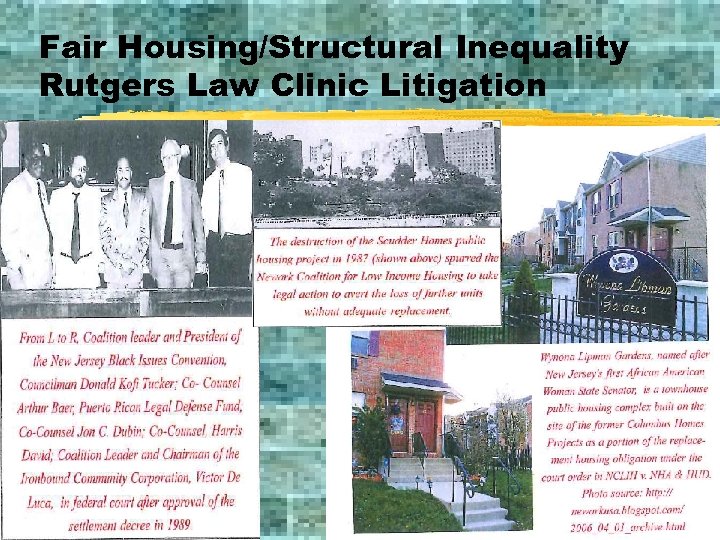 Fair Housing/Structural Inequality Rutgers Law Clinic Litigation 